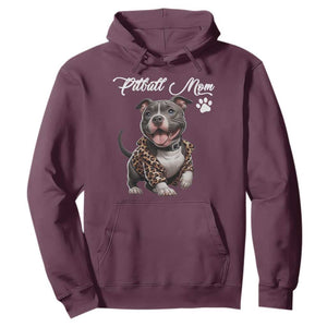 Pitbull Mom Hoodie Cute Pitbull Puppy Dog Lovers TS12 Maroon Print Your Wear