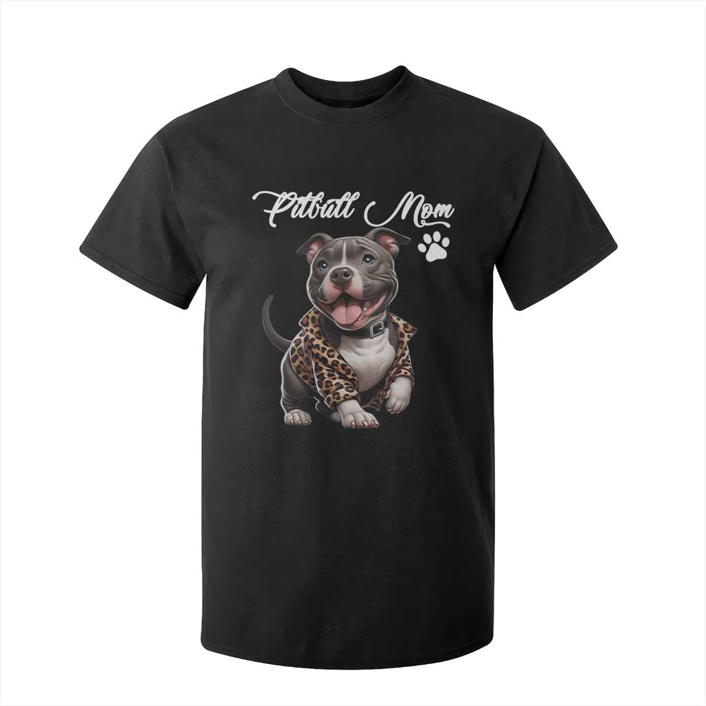Pitbull Mom T Shirt For Kid Cute Pitbull Puppy Dog Lovers TS12 Black Print Your Wear