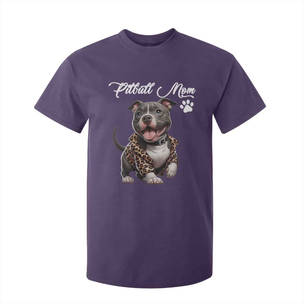 Pitbull Mom T Shirt For Kid Cute Pitbull Puppy Dog Lovers TS12 Purple Print Your Wear