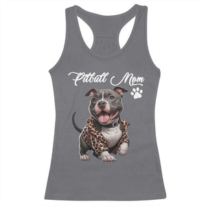 Pitbull Mom Racerback Tank Top Cute Pitbull Puppy Dog Lovers TS12 Charcoal Print Your Wear
