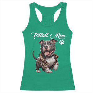 Pitbull Mom Racerback Tank Top Cute Pitbull Puppy Dog Lovers TS12 Irish Green Print Your Wear