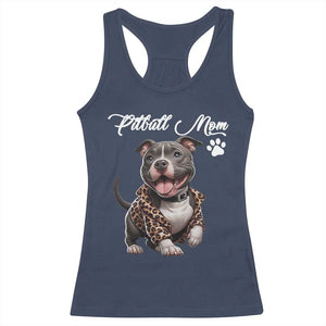 Pitbull Mom Racerback Tank Top Cute Pitbull Puppy Dog Lovers TS12 Navy Print Your Wear