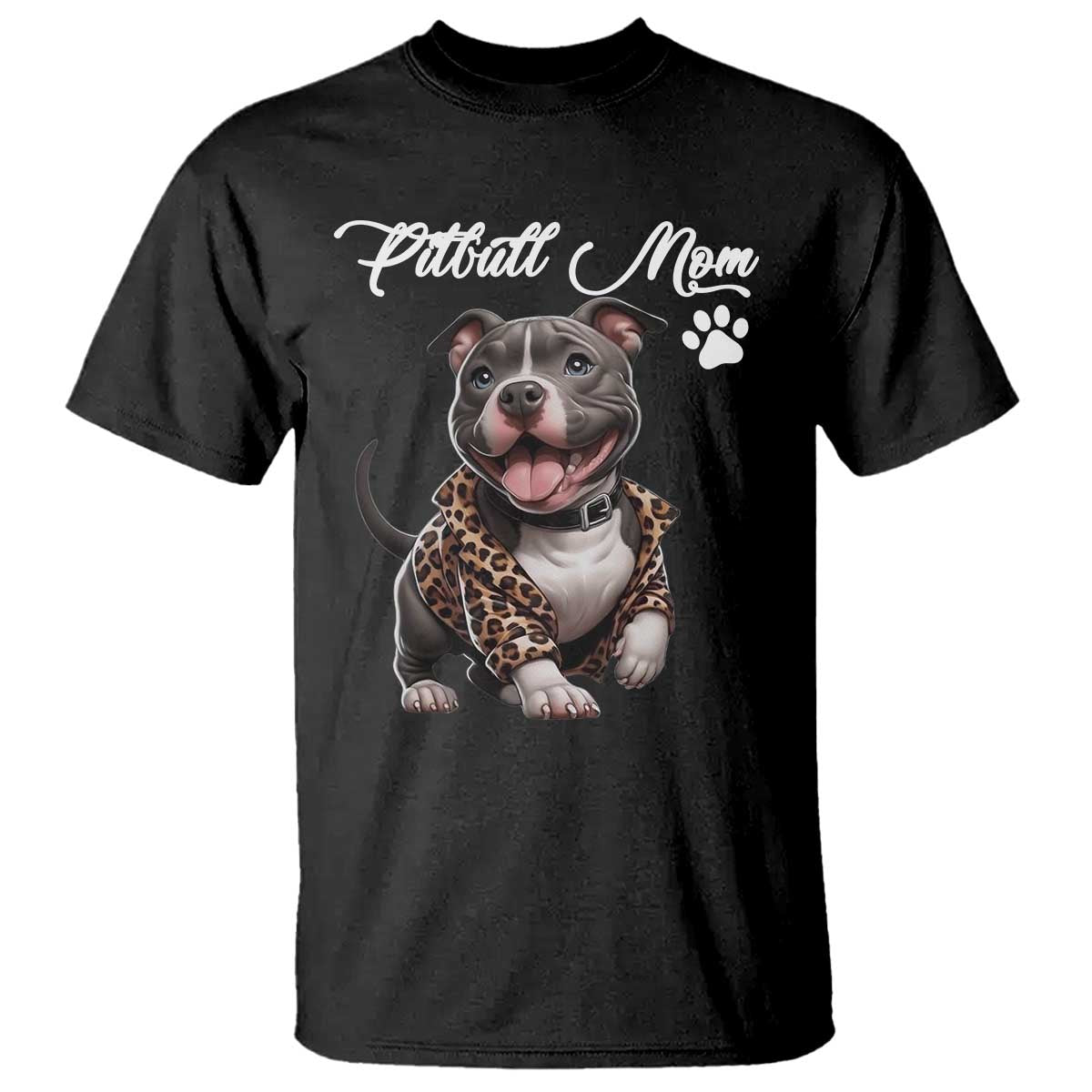 Pitbull Mom T Shirt Cute Pitbull Puppy Dog Lovers TS12 Black Print Your Wear