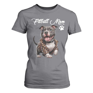 Pitbull Mom T Shirt For Women Cute Pitbull Puppy Dog Lovers TS12 Charcoal Print Your Wear