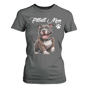 Pitbull Mom T Shirt For Women Cute Pitbull Puppy Dog Lovers TS12 Dark Heather Print Your Wear