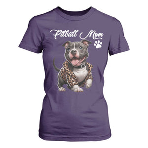Pitbull Mom T Shirt For Women Cute Pitbull Puppy Dog Lovers TS12 Purple Print Your Wear