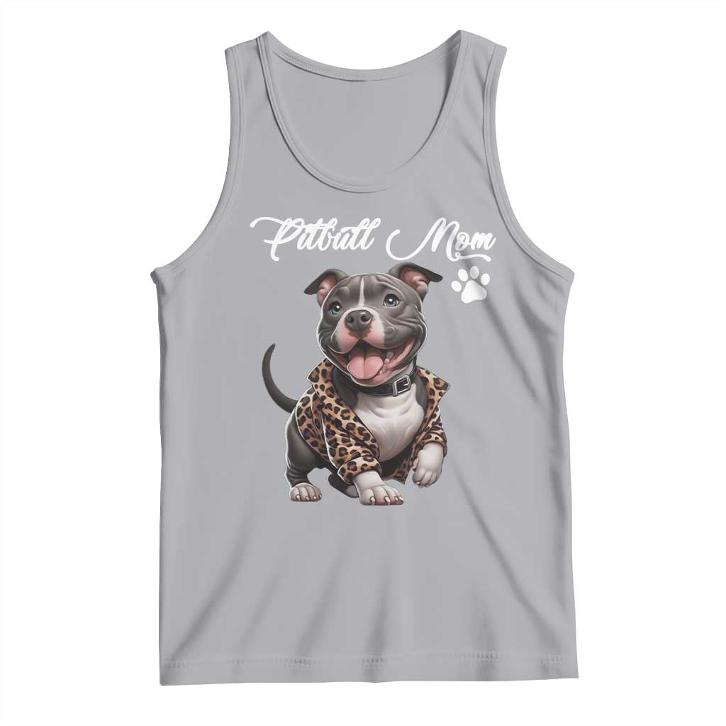 Pitbull Mom Tank Top Cute Pitbull Puppy Dog Lovers TS12 Athletic Heather Print Your Wear