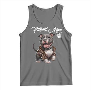 Pitbull Mom Tank Top Cute Pitbull Puppy Dog Lovers TS12 Black Heather Print Your Wear
