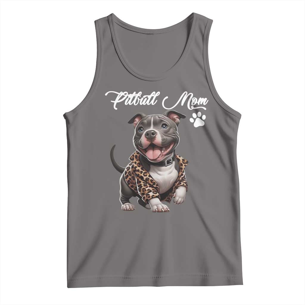 Pitbull Mom Tank Top Cute Pitbull Puppy Dog Lovers TS12 Deep Heather Print Your Wear