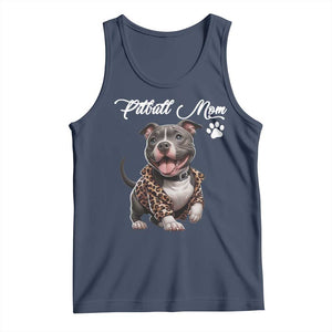 Pitbull Mom Tank Top Cute Pitbull Puppy Dog Lovers TS12 Navy Print Your Wear