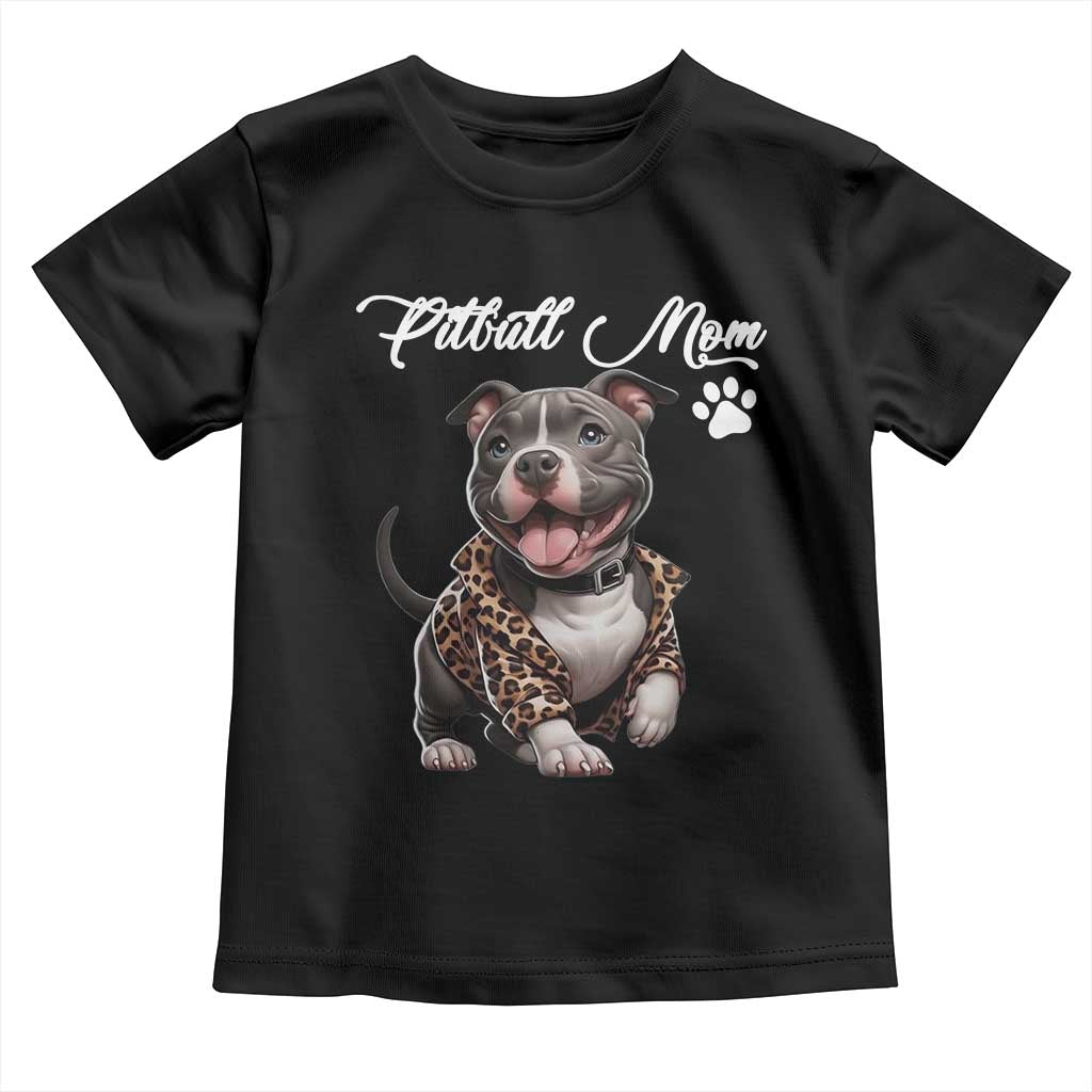 Pitbull Mom Toddler T Shirt Cute Pitbull Puppy Dog Lovers TS12 Black Print Your Wear