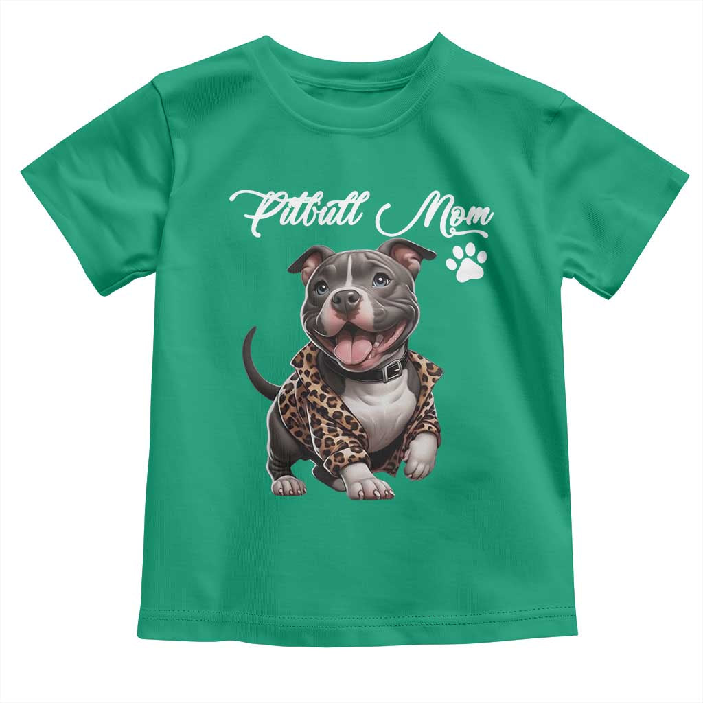 Pitbull Mom Toddler T Shirt Cute Pitbull Puppy Dog Lovers TS12 Irish Green Print Your Wear