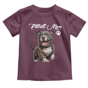 Pitbull Mom Toddler T Shirt Cute Pitbull Puppy Dog Lovers TS12 Maroon Print Your Wear