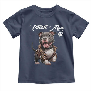 Pitbull Mom Toddler T Shirt Cute Pitbull Puppy Dog Lovers TS12 Navy Print Your Wear