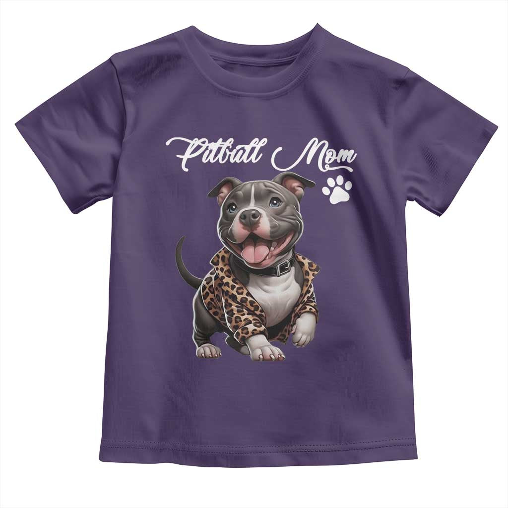 Pitbull Mom Toddler T Shirt Cute Pitbull Puppy Dog Lovers TS12 Purple Print Your Wear