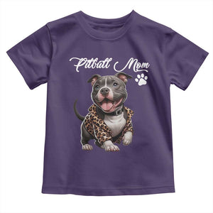 Pitbull Mom Toddler T Shirt Cute Pitbull Puppy Dog Lovers TS12 Purple Print Your Wear