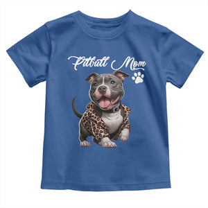 Pitbull Mom Toddler T Shirt Cute Pitbull Puppy Dog Lovers TS12 Royal Blue Print Your Wear