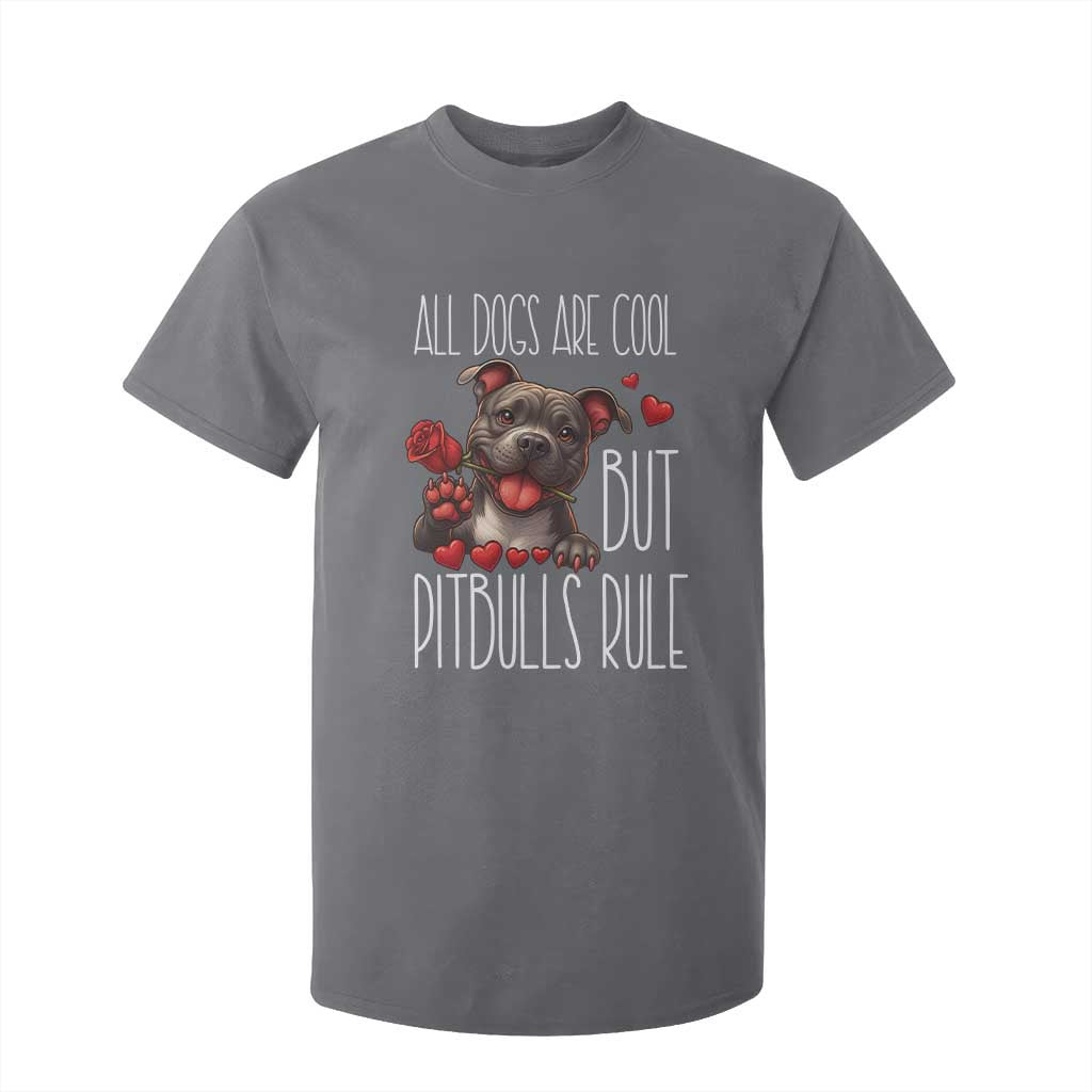 Pitbull Lover T Shirt For Kid All Dogs Are Cool But Pitbulls Rule TS12 Charcoal Print Your Wear