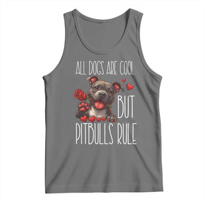 Pitbull Lover Tank Top All Dogs Are Cool But Pitbulls Rule TS12 Black Heather Print Your Wear