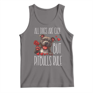 Pitbull Lover Tank Top All Dogs Are Cool But Pitbulls Rule TS12 Deep Heather Print Your Wear