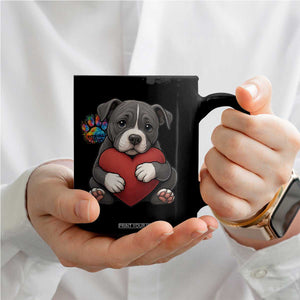 Pitbull Mom Coffee Mug Cute Puppy Hugging Heart Love Dog TS12 Print Your Wear