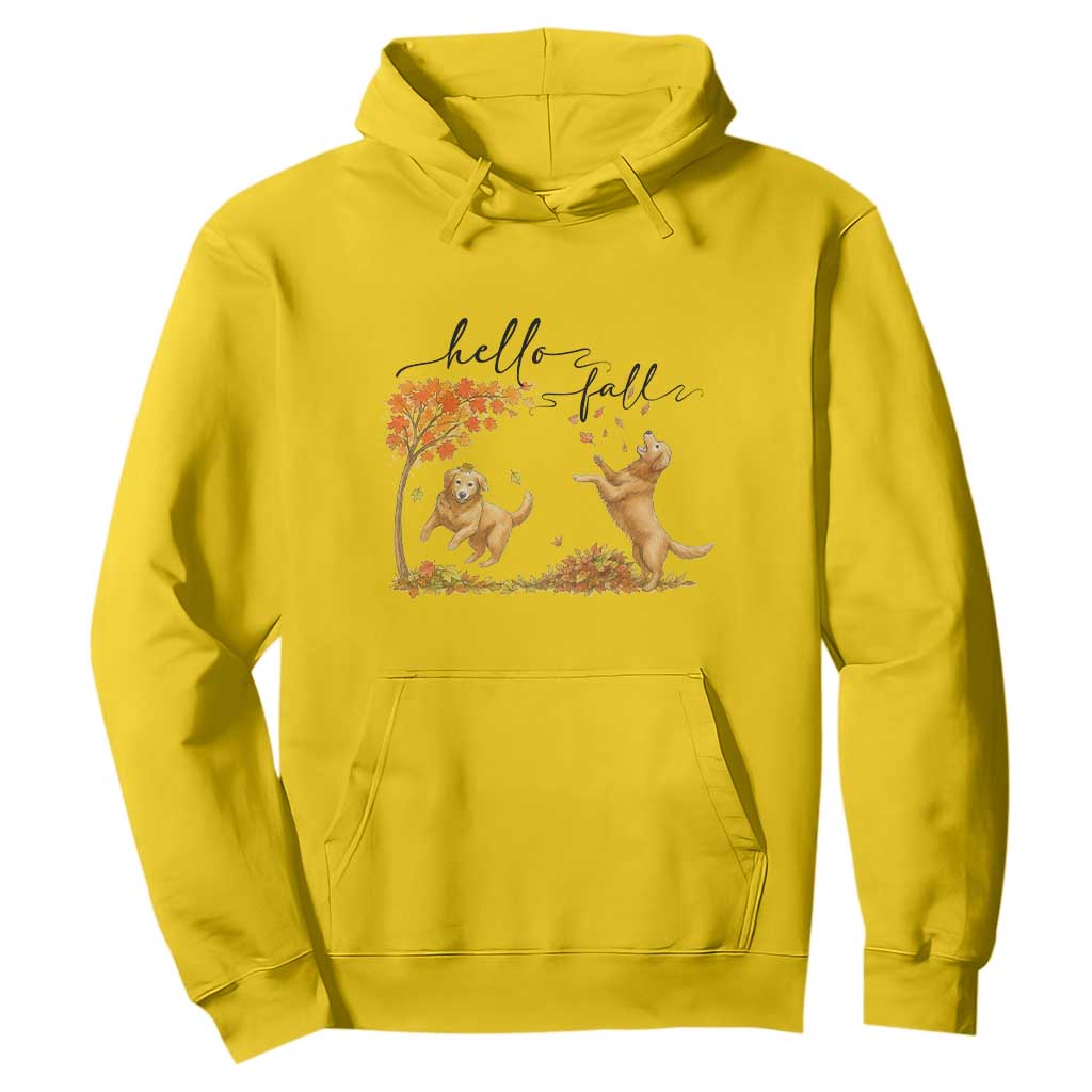 Funny Hello Fall Thanksgiving Golden Retriever Hoodie TS12 Daisy Print Your Wear