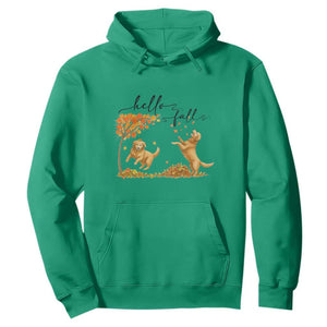Funny Hello Fall Thanksgiving Golden Retriever Hoodie TS12 Irish Green Print Your Wear