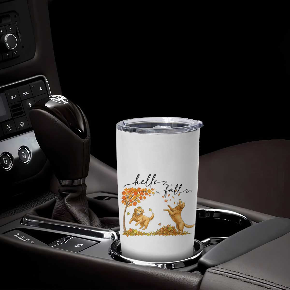 Funny Hello Fall Thanksgiving Golden Retriever Tumbler Cup TS12 Print Your Wear