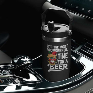 Funny Christmas Drinking Flip Straw Tumbler It is The Most Wonderful Time For A Beer TS12 Print Your Wear