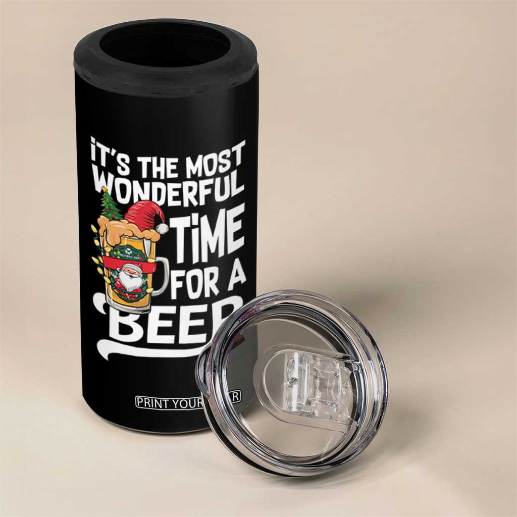 Funny Christmas Drinking 4 in 1 Can Cooler Tumbler It is The Most Wonderful Time For A Beer TS12 Print Your Wear