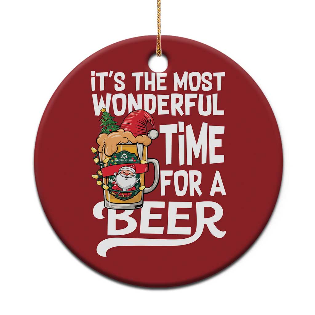 Funny Xmas Drinking Christmas Ornament It is The Most Wonderful Time For A Beer TS12 Print Your Wear