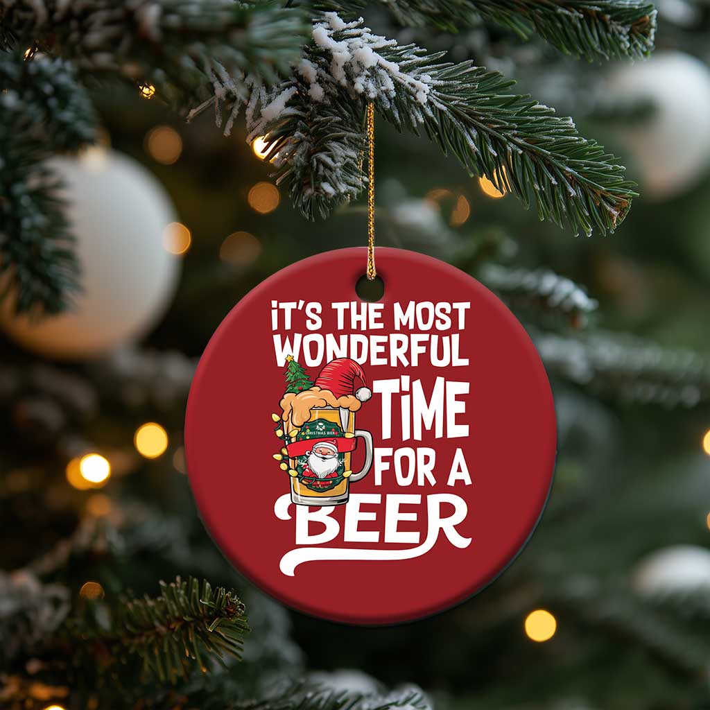 Funny Xmas Drinking Christmas Ornament It is The Most Wonderful Time For A Beer TS12 Print Your Wear