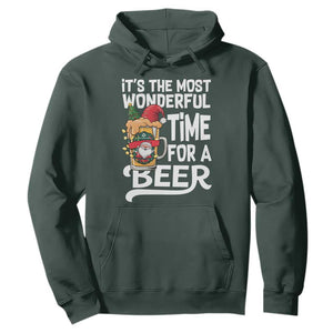 Funny Christmas Drinking Hoodie It is The Most Wonderful Time For A Beer TS12 Dark Forest Green Print Your Wear