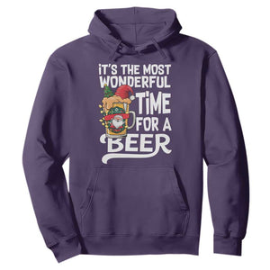 Funny Christmas Drinking Hoodie It is The Most Wonderful Time For A Beer TS12 Purple Print Your Wear