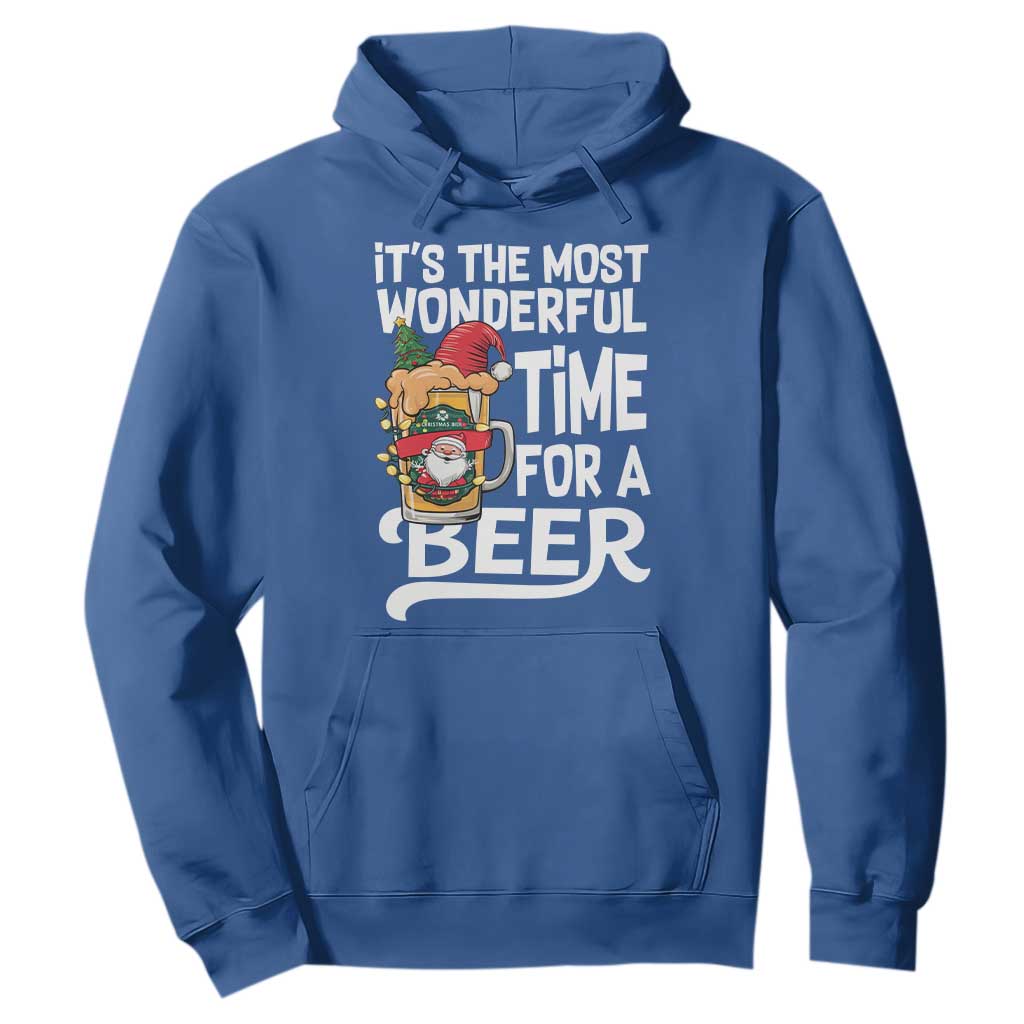 Funny Christmas Drinking Hoodie It is The Most Wonderful Time For A Beer TS12 Royal Blue Print Your Wear