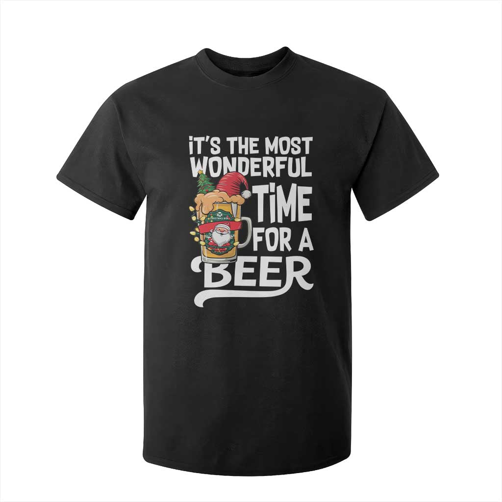Funny Christmas Drinking T Shirt For Kid It is The Most Wonderful Time For A Beer TS12 Black Print Your Wear