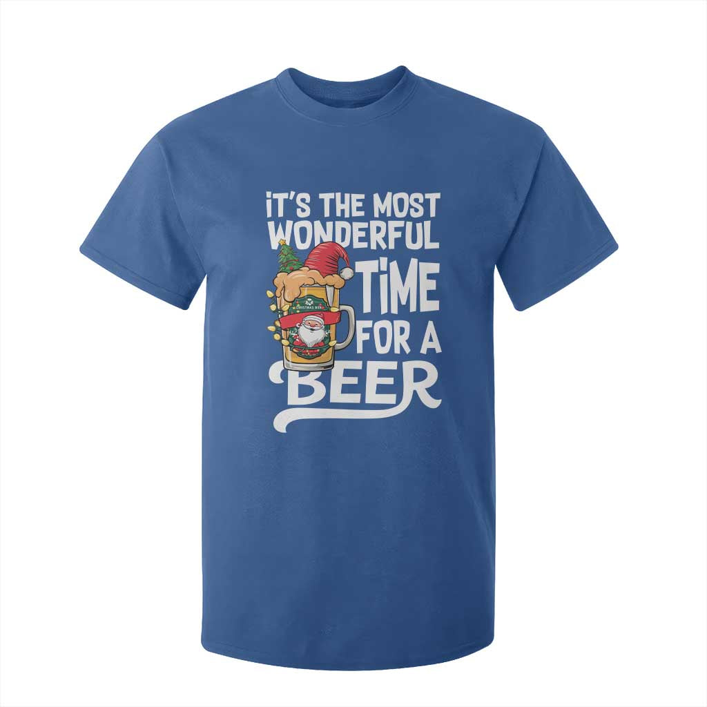 Funny Christmas Drinking T Shirt For Kid It is The Most Wonderful Time For A Beer TS12 Royal Blue Print Your Wear
