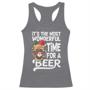 Funny Christmas Drinking Racerback Tank Top It is The Most Wonderful Time For A Beer TS12 Charcoal Print Your Wear