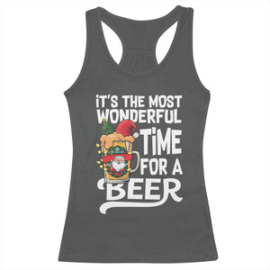 Funny Christmas Drinking Racerback Tank Top It is The Most Wonderful Time For A Beer TS12 Dark Heather Print Your Wear