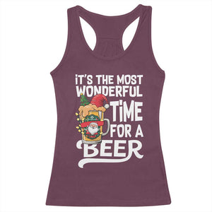 Funny Christmas Drinking Racerback Tank Top It is The Most Wonderful Time For A Beer TS12 Maroon Print Your Wear