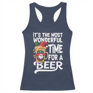 Funny Christmas Drinking Racerback Tank Top It is The Most Wonderful Time For A Beer TS12 Navy Print Your Wear