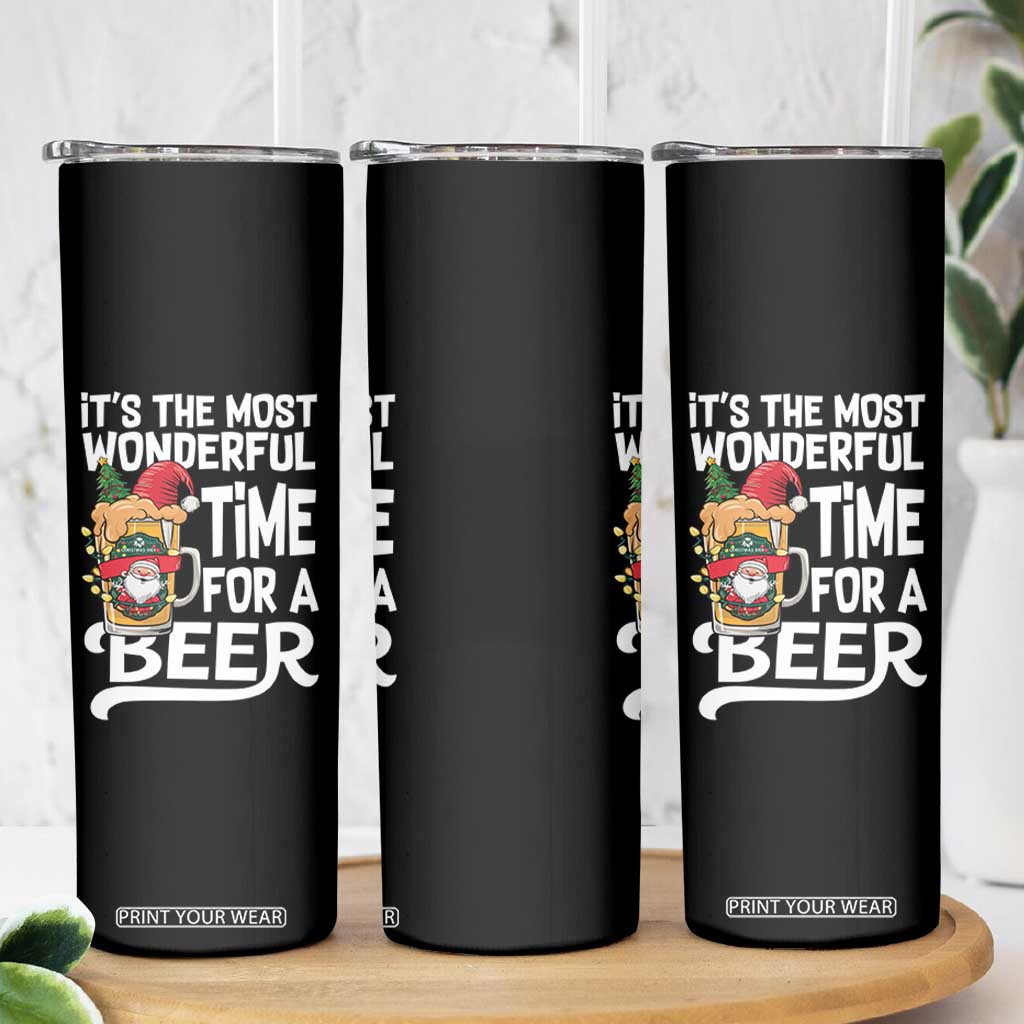 Funny Christmas Drinking Skinny Tumbler It is The Most Wonderful Time For A Beer TS12 Print Your Wear