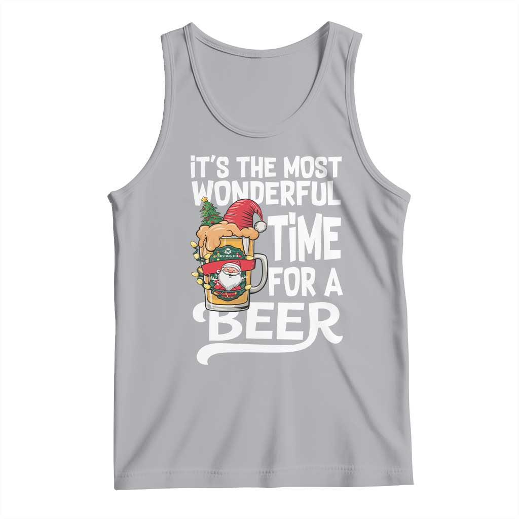 Funny Christmas Drinking Tank Top It is The Most Wonderful Time For A Beer TS12 Athletic Heather Print Your Wear