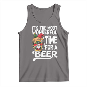 Funny Christmas Drinking Tank Top It is The Most Wonderful Time For A Beer TS12 Deep Heather Print Your Wear
