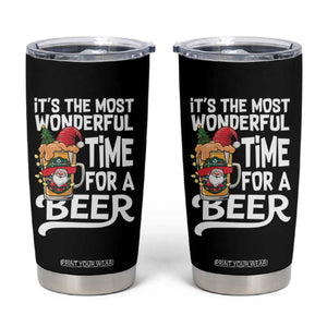 Funny Christmas Drinking Tumbler Cup It is The Most Wonderful Time For A Beer TS12 Black Print Your Wear