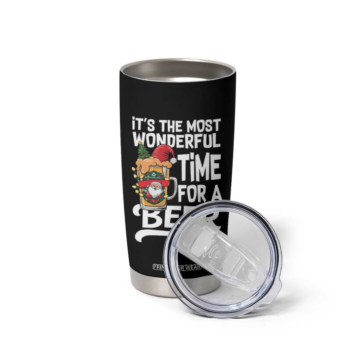 Funny Christmas Drinking Tumbler Cup It is The Most Wonderful Time For A Beer TS12 Print Your Wear