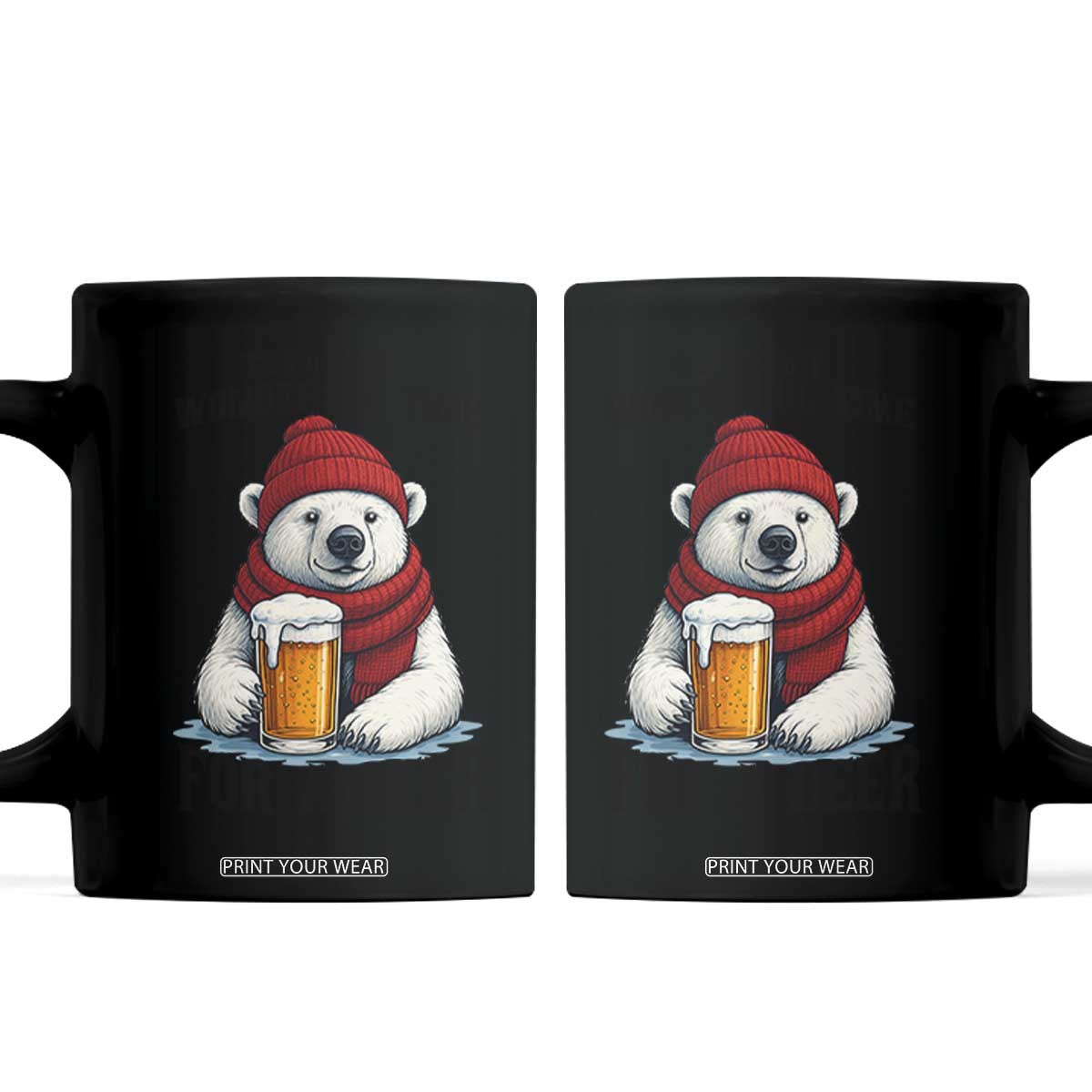 It is The Most Wonderful Time For A Beer Coffee Mug Funny Polar Bear Drinking Beer TS12 White Print Your Wear