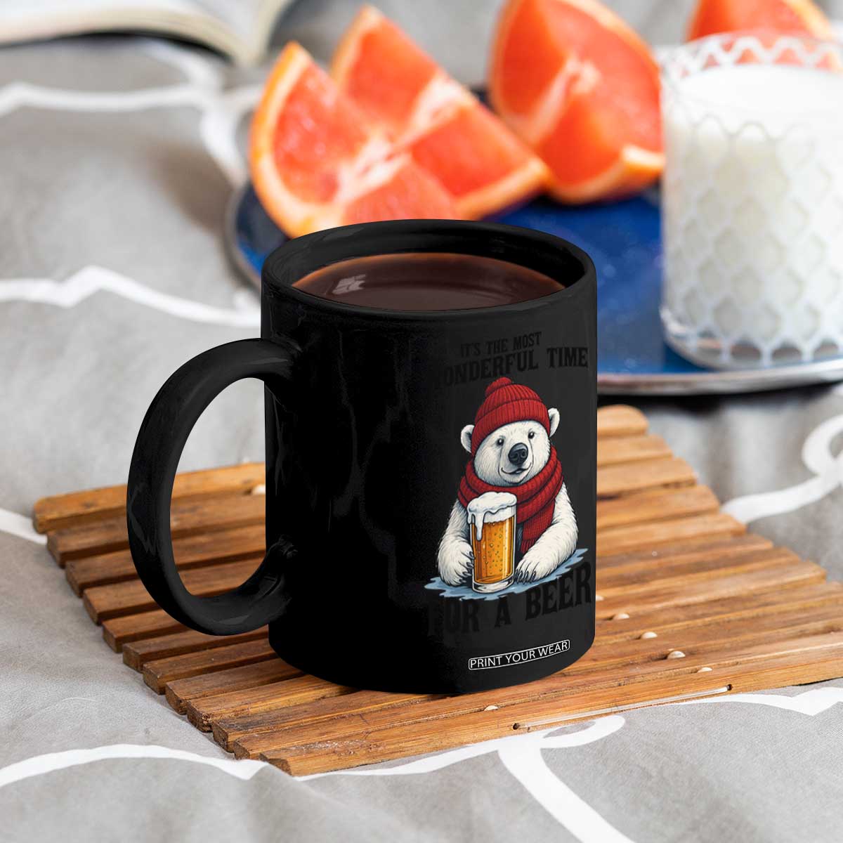 It is The Most Wonderful Time For A Beer Coffee Mug Funny Polar Bear Drinking Beer TS12 Print Your Wear