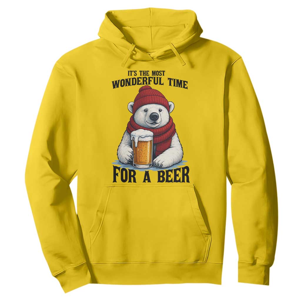 It is The Most Wonderful Time For A Beer Hoodie Funny Polar Bear Drinking Beer TS12 Daisy Print Your Wear