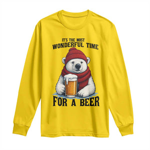 It is The Most Wonderful Time For A Beer Long Sleeve Shirt Funny Polar Bear Drinking Beer TS12 Daisy Print Your Wear